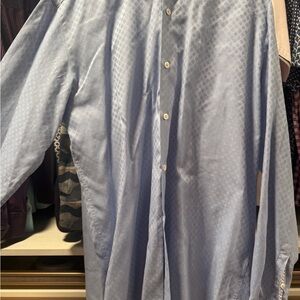 Bugatchi Blue Patterned Cotton Shirt